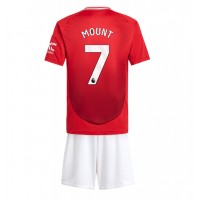 Camiseta Manchester United Mason Mount #7 Primera Equipación para niños 2024-25 manga corta (+ pantalones cortos)